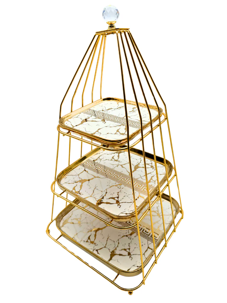 Luxury 3-Tier Stainless Steel Cake Stand – Elegant Dessert & Serving Stand
