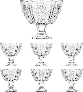 Luxury 7 Piece Glass Bowls Set – Decorative Crystal Glass Finish