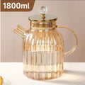 Luxury Amber Glass Tea Set – Tea Pot & Glass Cups Set (7 Counts)