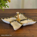 Luxury 4-Section Snack Serving Plate with Handle – Elegant Serving Tray