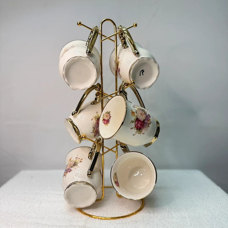 Luxury Floral Cup Set 6 Big Size – Elegant Premium Cups for Home & Gifting