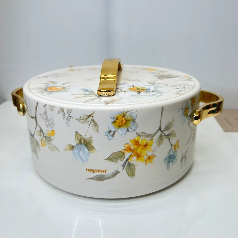 Luxury Floral Hotpot – Elegant Serving 1 Piece for Your Table