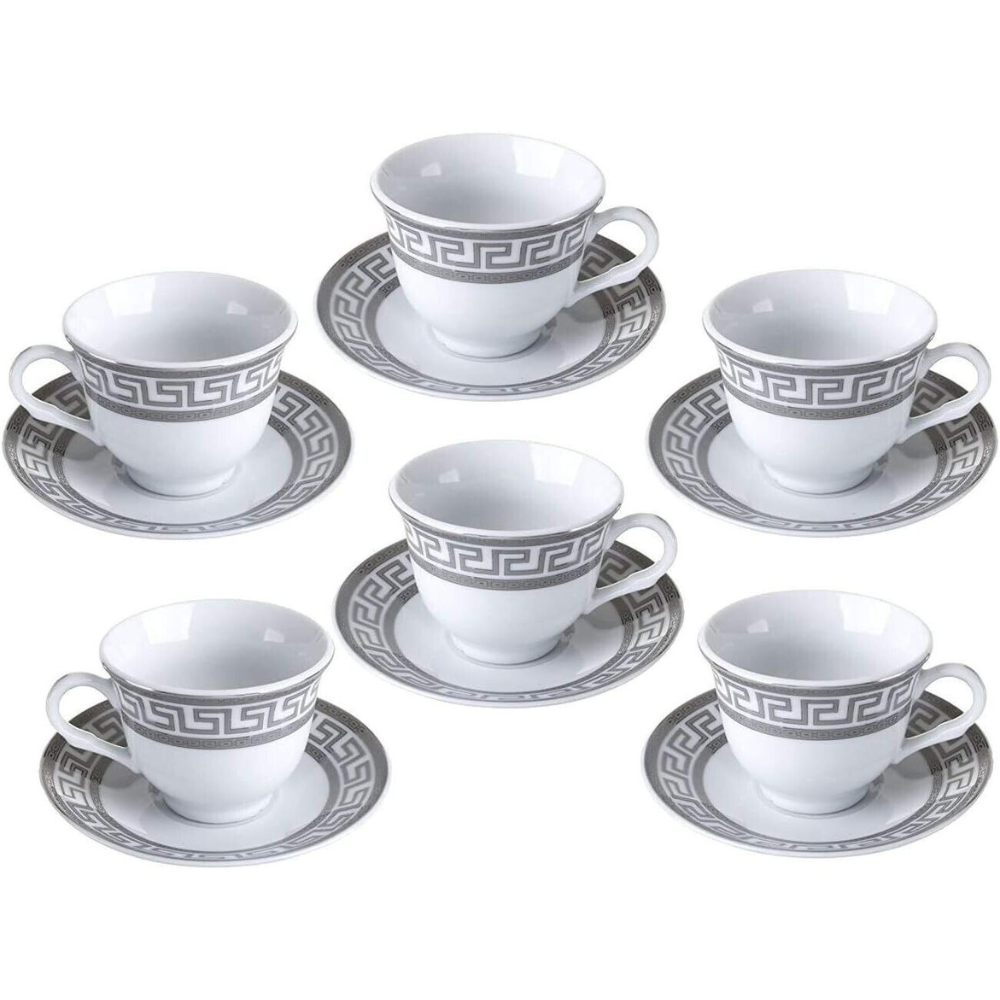 12-piece Porcelain Tea Cup Coffee Set for Six Servings.