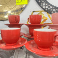 Luxury Coffee Tea Cups Set – 6 Cups with Saucers for Elegant Serving