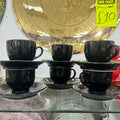 Luxury Ceramic Cups with Saucers – 6 Cups with 6 Saucers for Tea & Coffee
