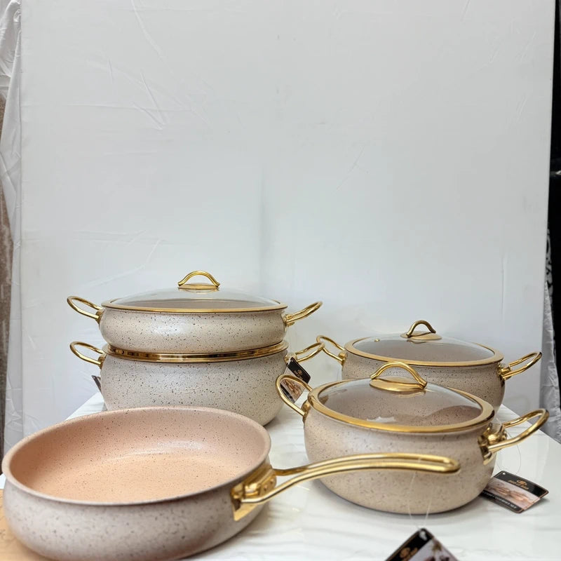 Luxury Non Stick Cooking Pot Set – Duo Leba OMS, 5 Pieces