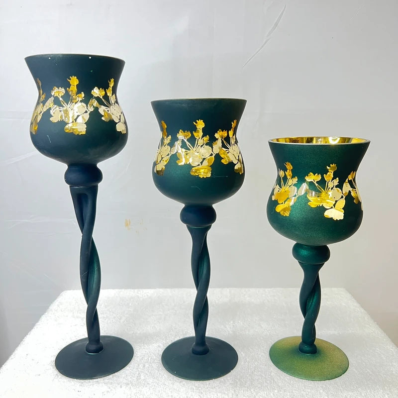 Luxury Glass Candle Stand Set – Premium Quality Decorative Candle Stands for Home Décor