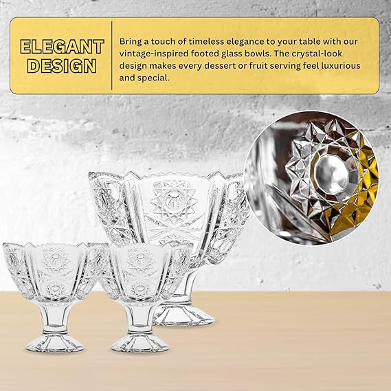 Luxury 7 Piece Glass Bowls Set – Decorative Crystal Glass Finish