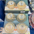 Luxury Small Glass Golden Dessert Bowls – Set of 6 with Elegant Plates