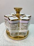 Luxury Spice Jars – 6 Jars with 1 Rotating Tray