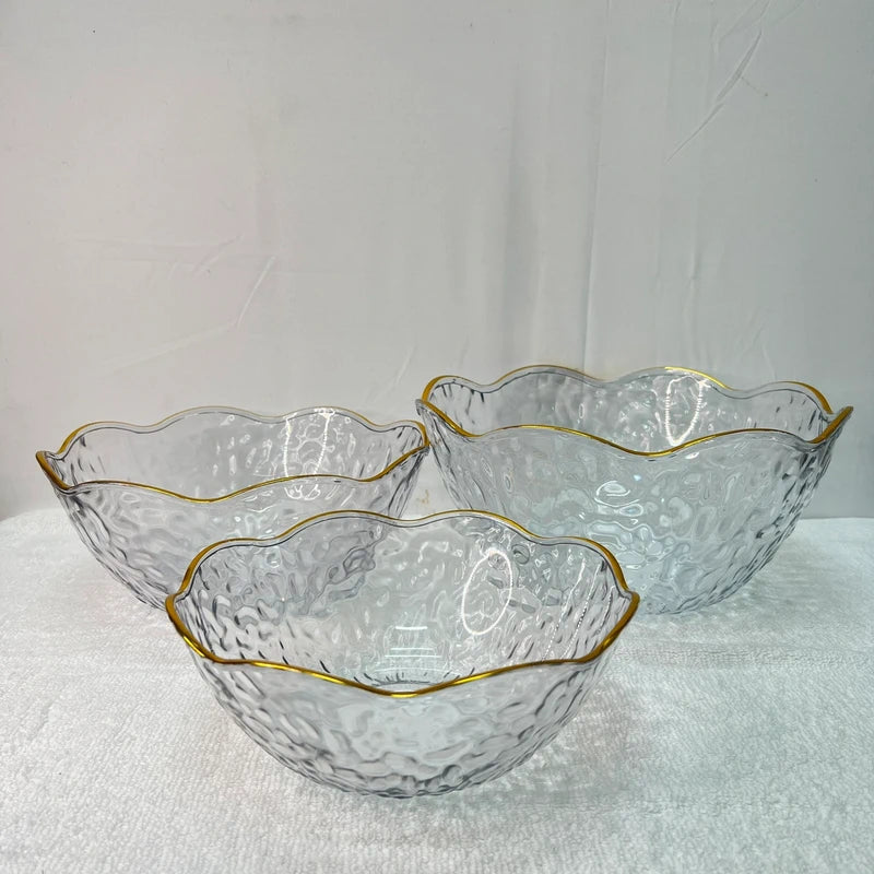 Luxury 3 Sizes Glass Plastic Bowls – High-Quality Transparent Fruit Basket