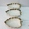 Luxury 3 Piece Leaf Set Ceramic Gold for Serving – Elegant Tableware for Entertaining