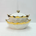 Luxury Oval Ceramic Serving Bowls – Set of 2 Elegant Bowls