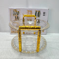 Luxury 2 Tiered Stand Gold Floral Round – Elegant Display