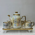 Luxury Tea Pot Set Ceramic Serving Teaset 6 Cups + 1 Jug – Elegant Tea Service Set