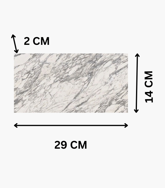 Small Heavy Genuine Marble Rectangular Slab Cutting Board, 29 X 14 X 2 CM