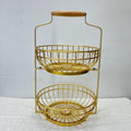 Luxury Fruit Basket – 2 Tier Metal Kitchen Organiser for Fruits & Vegetables