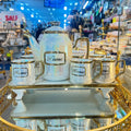 Luxury Home Tea Coffee Cup Set – 6 Cups with Teapot & Tray