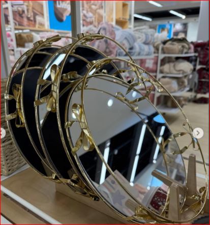Luxury Round Gold Mirrored Tray – Elegant Decorative Serving Tray