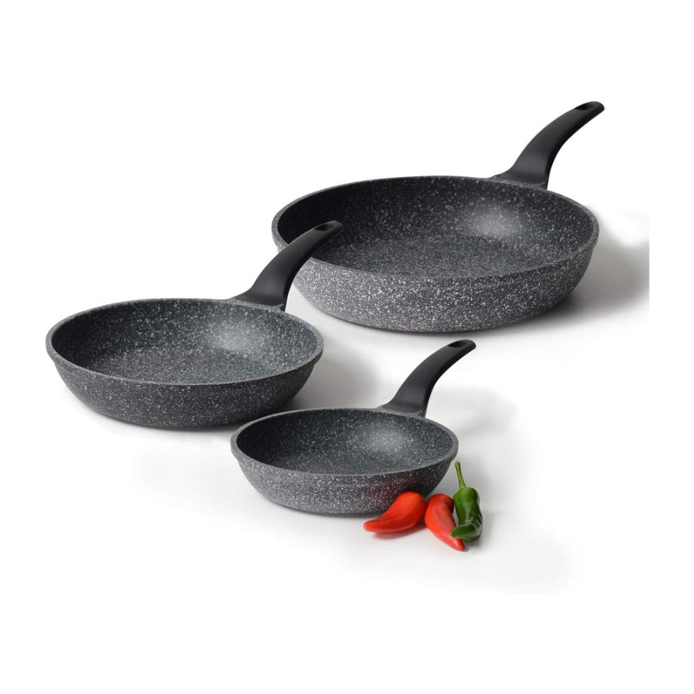 3 Pcs Granite Non-Stick Frying Pan Set.