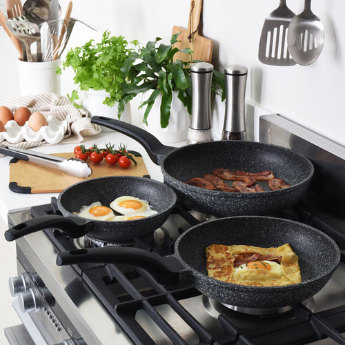 3 Pcs Granite Non-Stick Frying Pan Set.