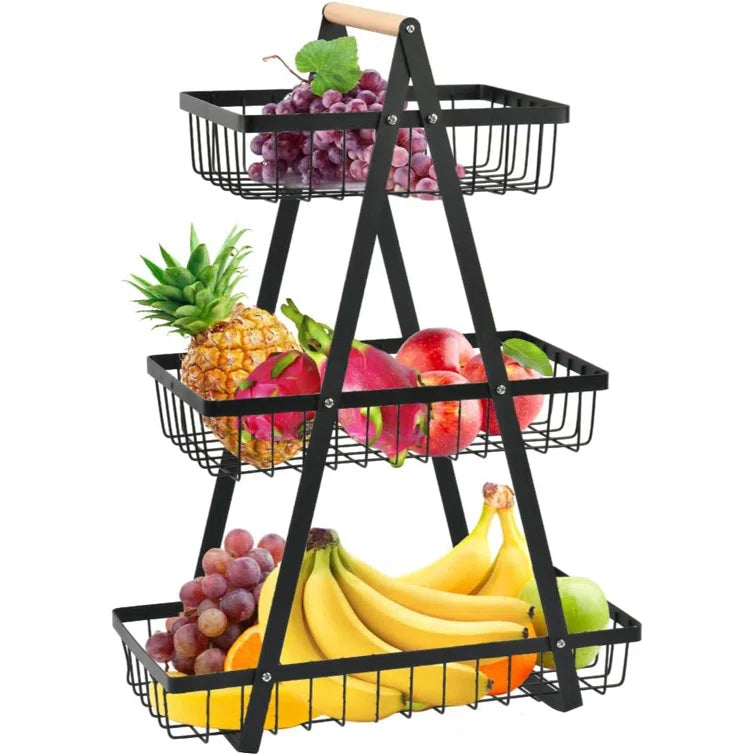 Fruit Basket vegetable Storage  black Rack 3 tier gift