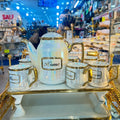 Luxury Tea Cup Set Ceramic with Tray for Tea & Coffee Serving – Elegant Serveware