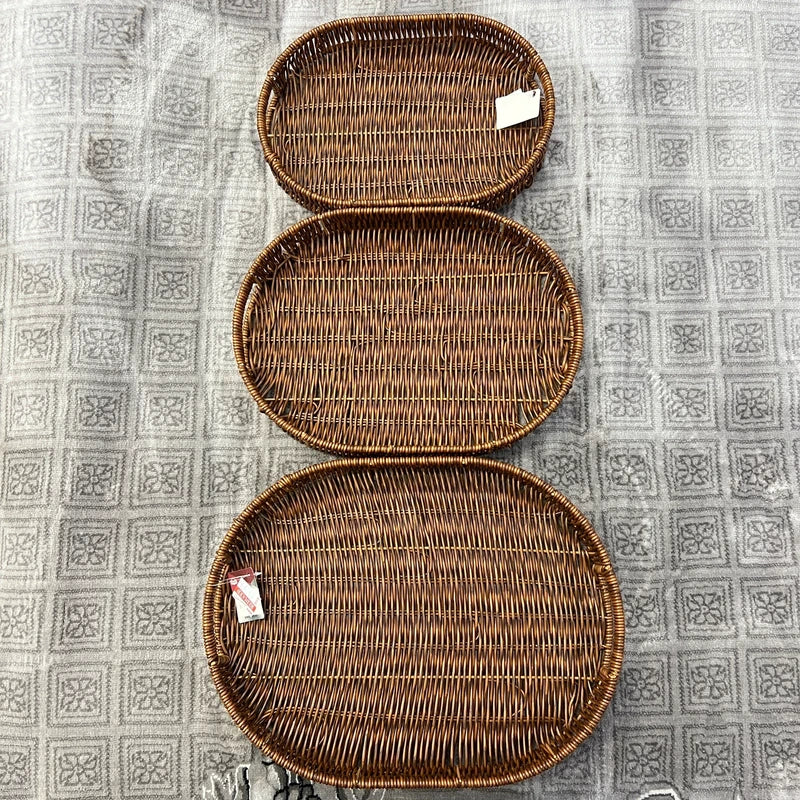 Luxury Set of 3 Oval Shape Tray Best Quality for Serving Kitchen Ware – Elegant Kitchen Serveware