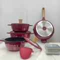 Luxury Granite Non-Stick Cooking Pot Set of 5 with Holders – Durable & Premium Cookware