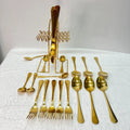 Luxury 24 Pieces Stainless Steel Cutlery Gold Set – Elegant & Durable Dinnerware