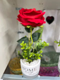 Luxury Artificial Red Rose in Pot – Beautiful 1 Piece Decorative Flower
