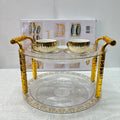 Luxury Round Shape 2 Tiered Serving Tray – Elegant & Stylish Serving Solution