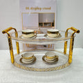 Luxury Elegant 2 Tiered Oval Shape & Floral Serving Stand