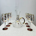 Luxury Floral Glass Jug Set | 1 Jug + 6 Glasses | Elegant Premium Glassware for Home & Dining