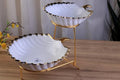 Luxury 2-Tier Ceramic Serving Bowl with Golden Corners – Elegant Tableware