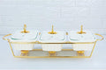 Luxury Elegant 3-Section Serving Dish with Gold Design – Premium Tableware