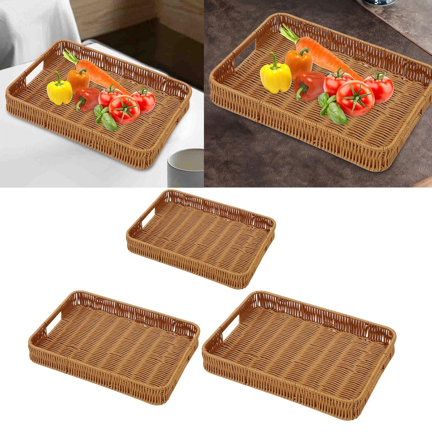 Handmade Rectangle wicker baskets, Hamper Basket 30 X 20 X 7CM