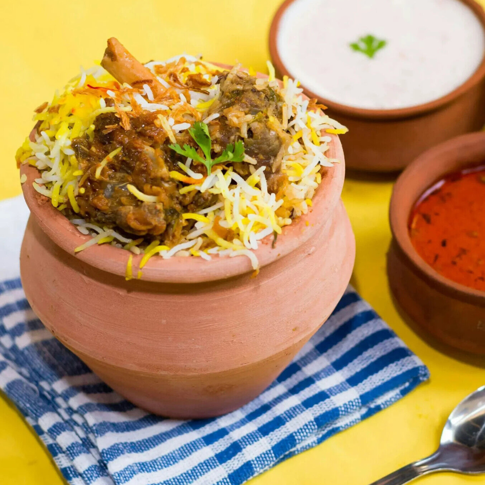 Matka Chicken Egg Biryani, Plain Earthen Clay/Handi Pot 800ML,14X14CM Lided.