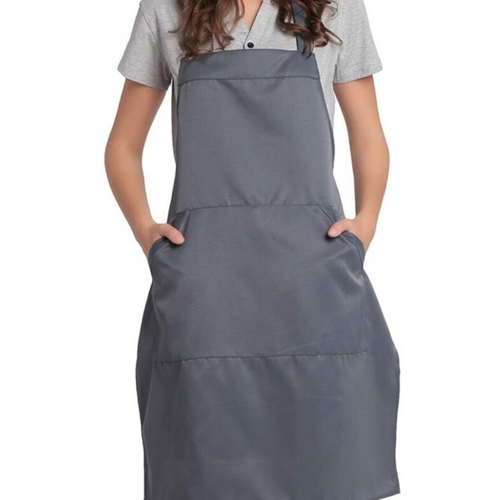 Adjustable Bib Unisex Aprons with two pockets Dark Grey