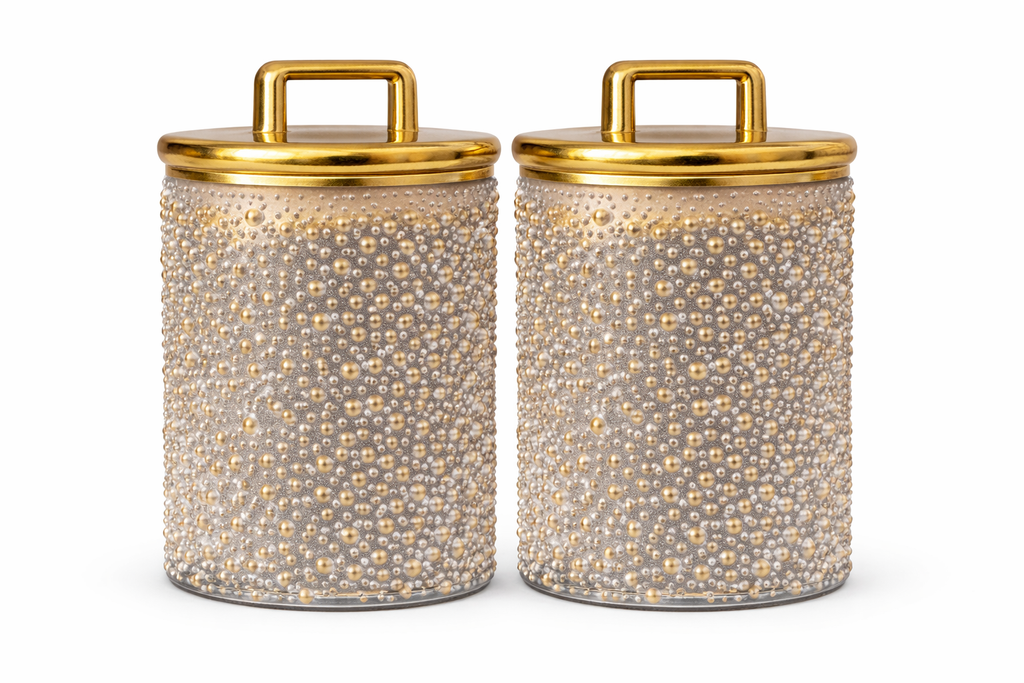 Luxury Black Gold Acrylic Storage Jars Set  – Coffee Tea Sugar Canisters Airtight Kitchen Storage