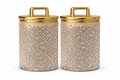 Luxury Black Gold Acrylic Storage Jars Set  – Coffee Tea Sugar Canisters Airtight Kitchen Storage
