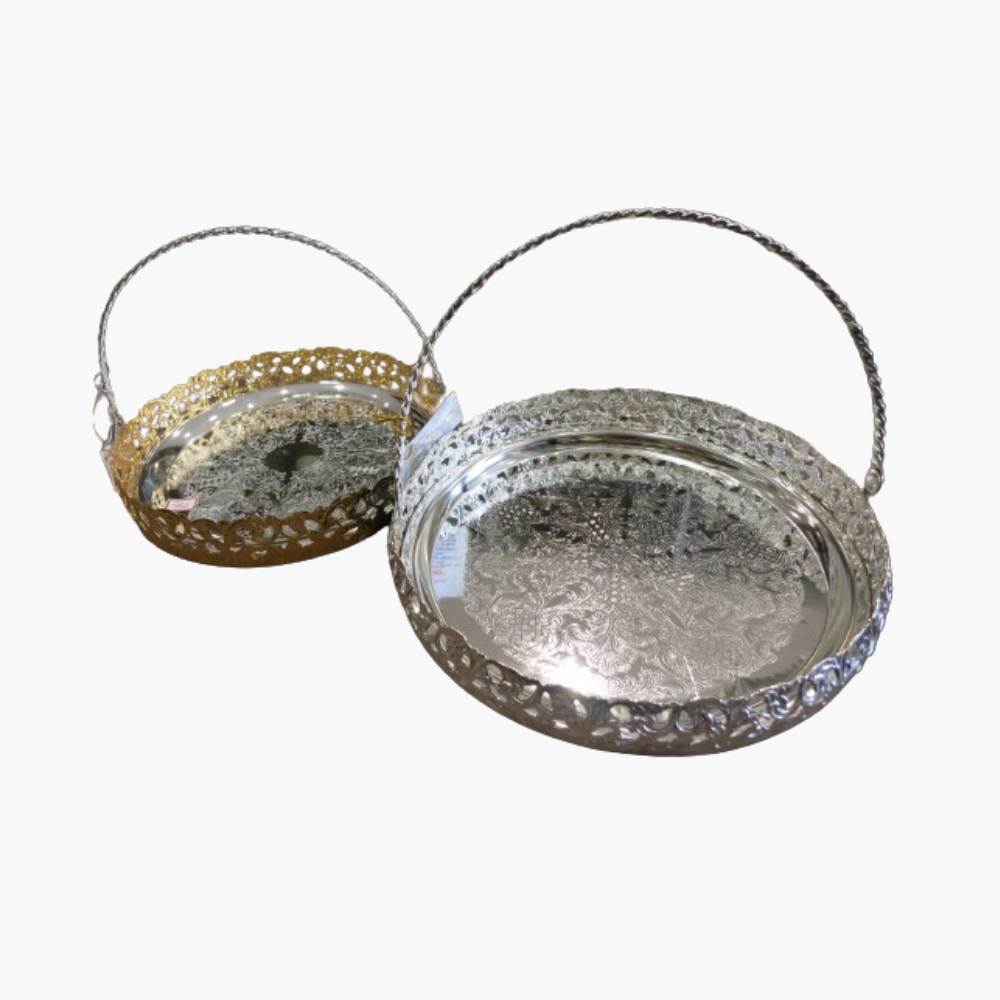 Gold & Silver Decorative Gift Hamper Hanging Basket
