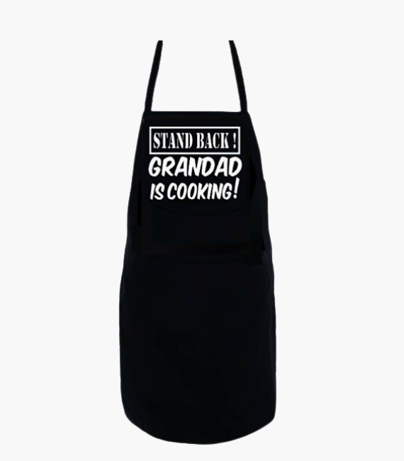 GRANDAD IS COOKING BLACK CHEF APRON
