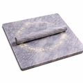 Luxury Heavy Marble Pastry Board 38x38 cm with Rolling Pin – Extra Large Non-Slip 1Piece