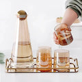 Luxury 7pcs Glass Jug Set with Ball Lid – Premium Water Dispenser with 6 Glasses | Elegant Serving Set