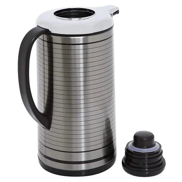 Stainless steel vacuum flask with handle for hot and cold beverage insulation