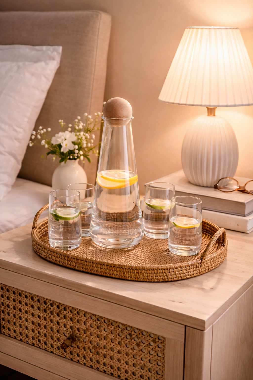 Luxury 7pcs Glass Jug Set with Ball Lid – Premium Water Dispenser with 6 Glasses | Elegant Serving Set