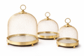 Luxury gold metal cage candle holders with mirror base set for home decor and ambient lighting