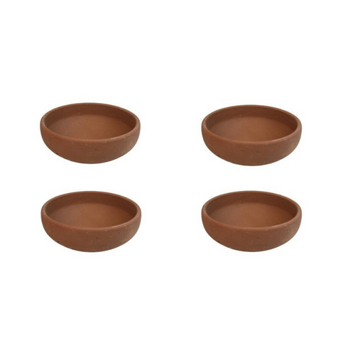 4 Creative Plain Rice Curry Soup Clay Bowls. 500 ML, 15 cm.