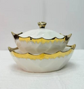 Luxury Elegant 2-Piece White Ceramic Serving Bowl Set – Premium Tableware